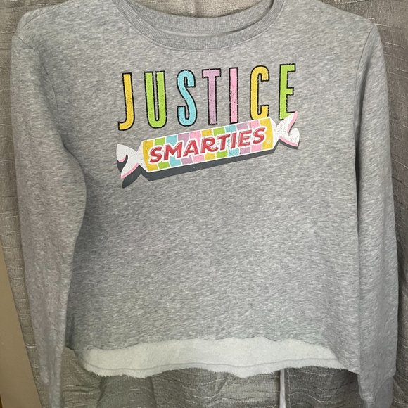 Teen Girl Justice Smarties Gray Sweatshirt-14/16 - Picture 1 of 4